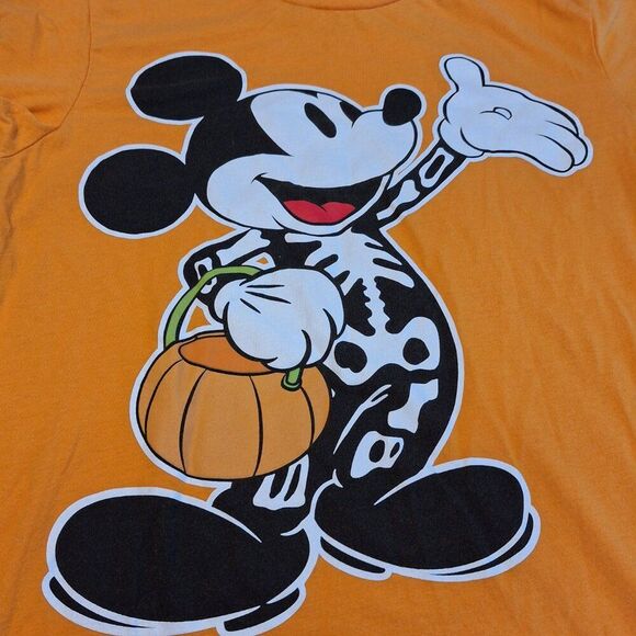 DISNEY MICKEY MOUSE SKELETON HALLOWEEN T-SHIRT MENS SIZE SMALL - Picture 2 of 6